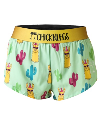 ChicknLegs Green Llamas running shorts