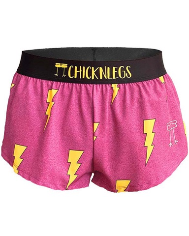 ChicknLegs Pink Bolts running shorts